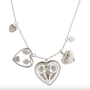 CHRISTIAN DIOR Multi Heart Station Necklace